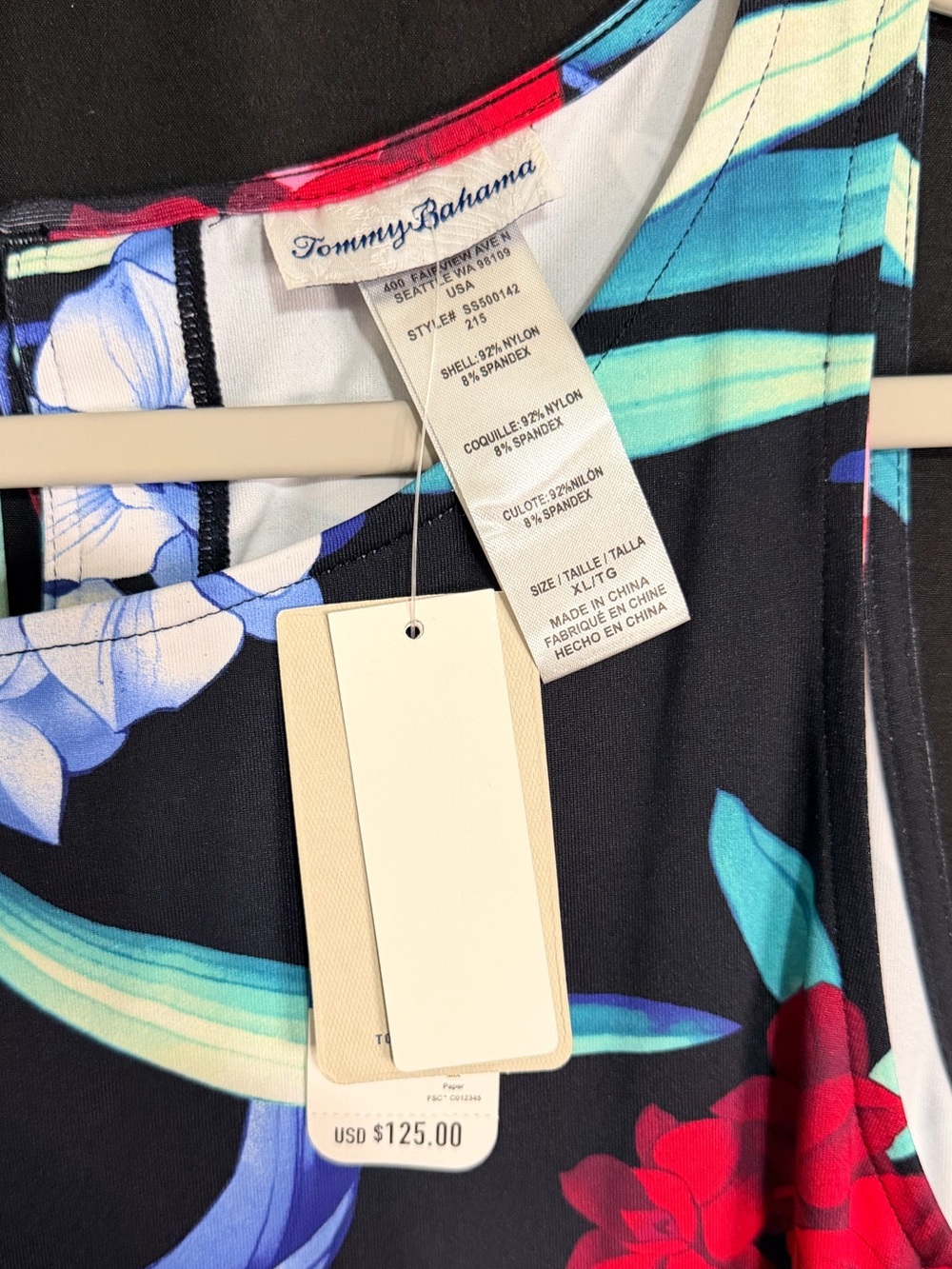 Tommy Bahama Dress XL midnight Orchid High Neck Dark Floral NWT Tropical Cruise - Picture 5 of 8